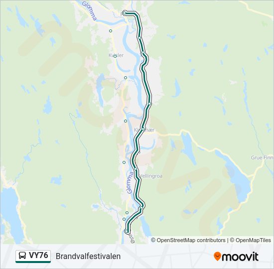 VY76 Bus Line Map