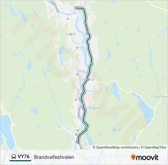 VY76 Bus Line Map