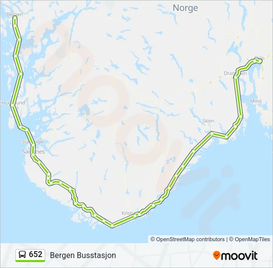 652 Bus Line Map