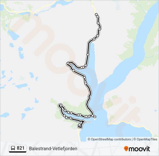 821 Bus Line Map