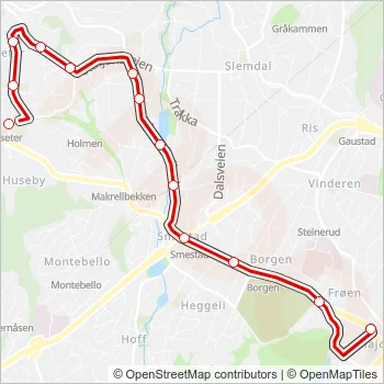 45X Bus Line Map