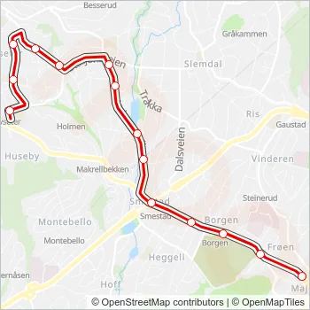 45X Bus Line Map