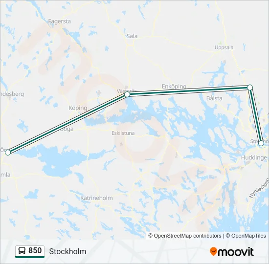 850 Bus Line Map