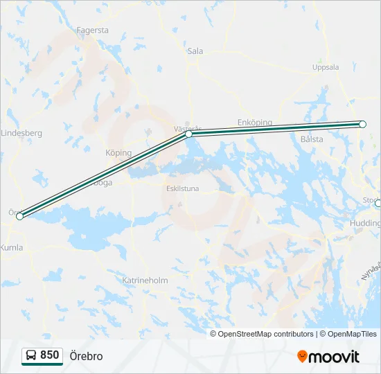 850 Bus Line Map