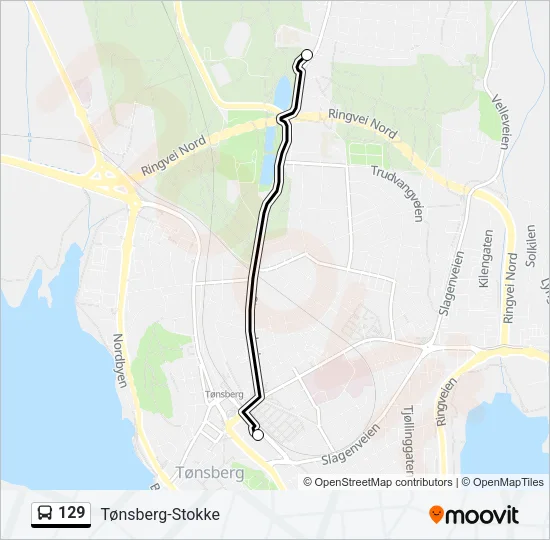 129 Bus Line Map