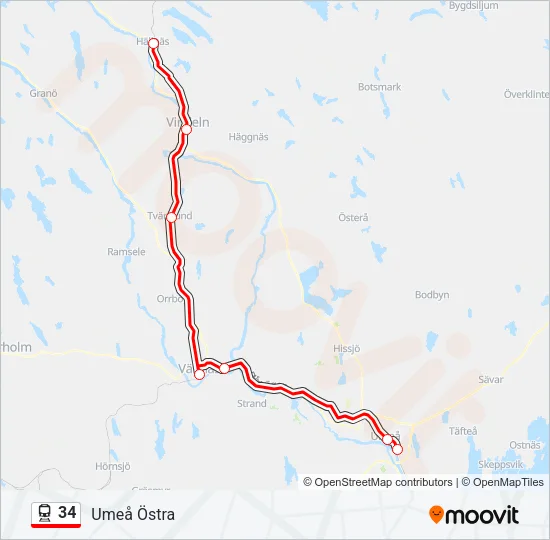 34 Train Line Map