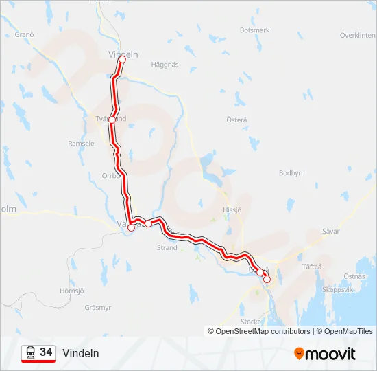 34 Train Line Map