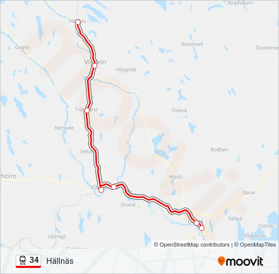 34 Train Line Map