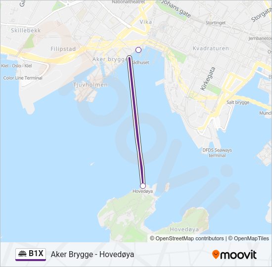 B1X Ferry Line Map