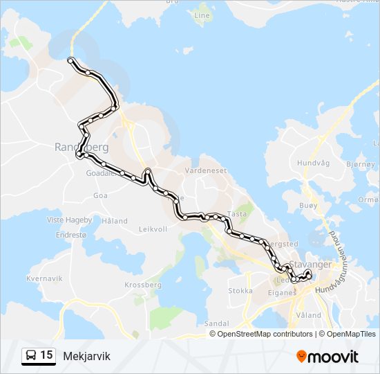 15 Bus Line Map