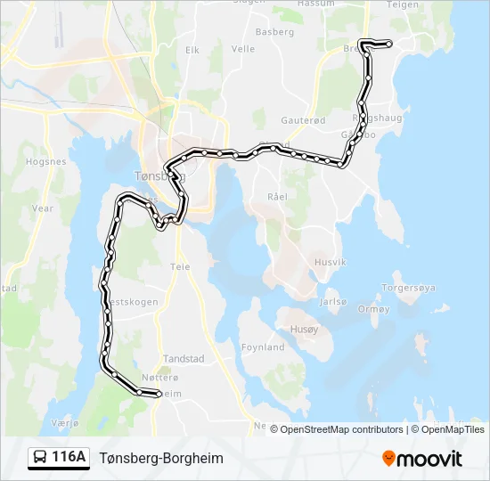 116A Bus Line Map