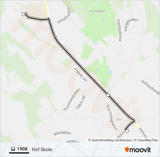 1908 Bus Line Map