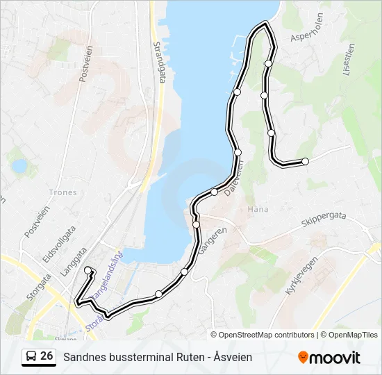 26 Bus Line Map