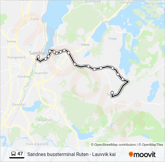 47 Bus Line Map