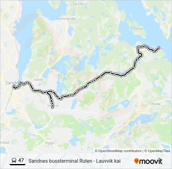 47 Bus Line Map