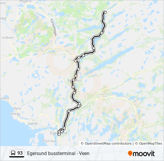 93 bus Line Map