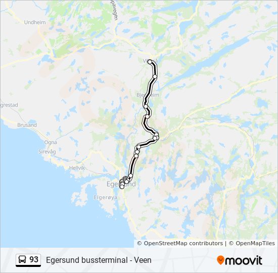 93 bus Line Map