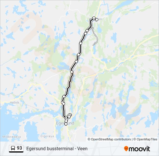 93 bus Line Map