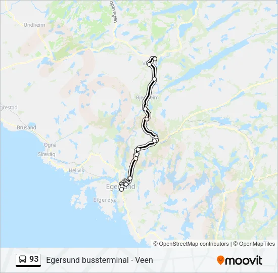 93 Bus Line Map