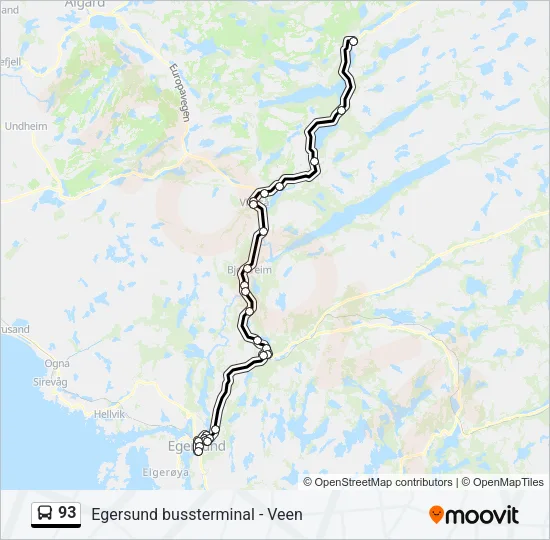 93 Bus Line Map
