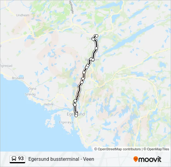 93 buss Linjekart