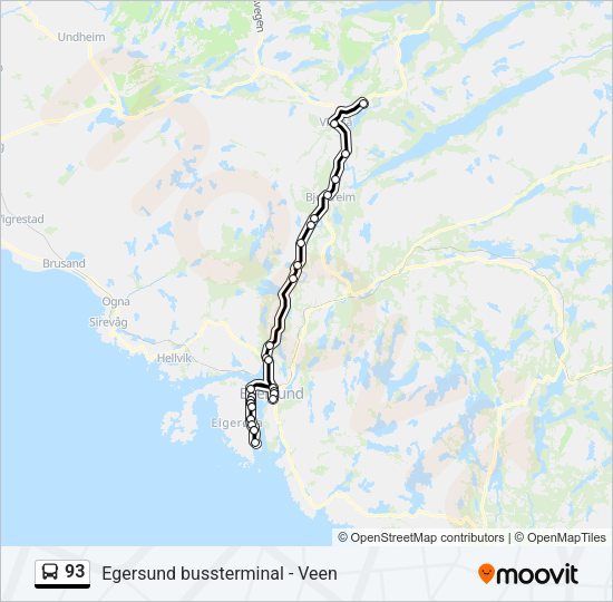 93 Bus Line Map