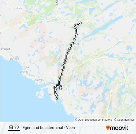 93 Bus Line Map