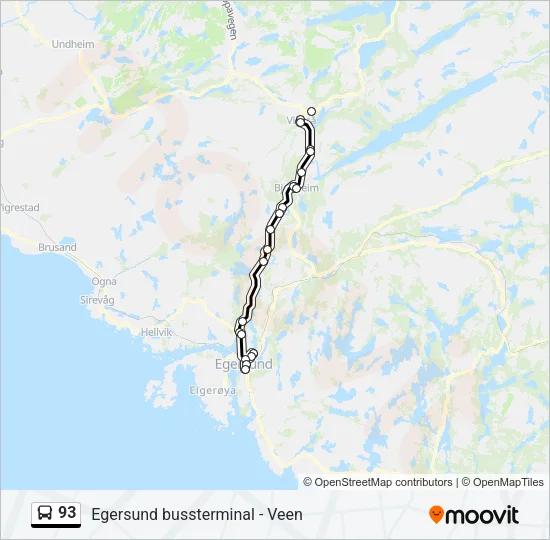 93 Bus Line Map