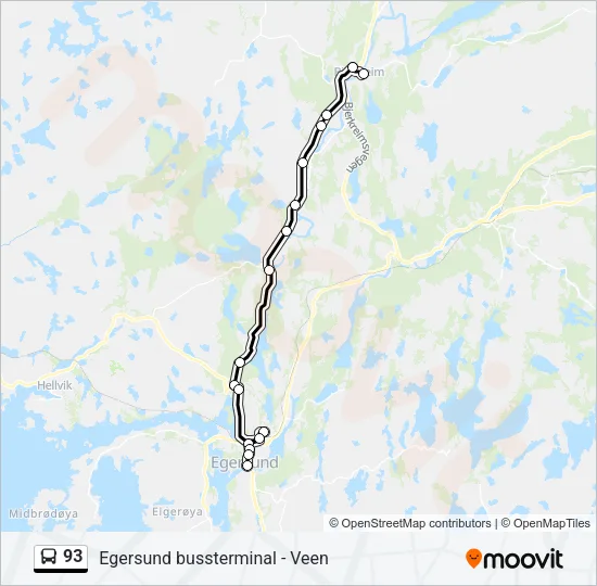 93 Bus Line Map