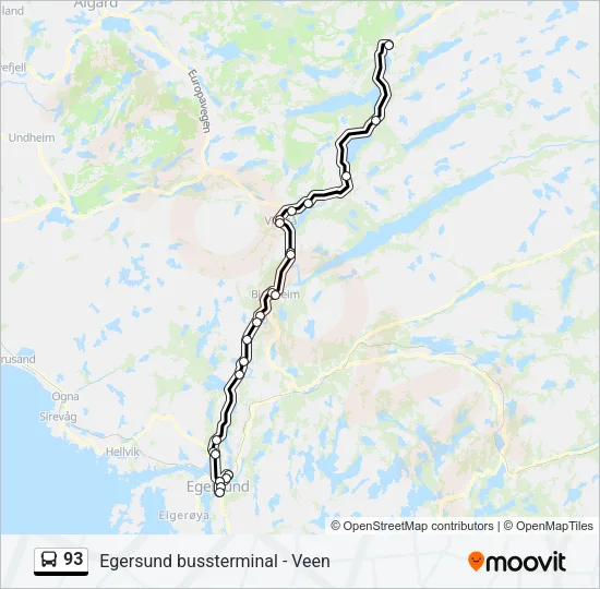 93 Bus Line Map