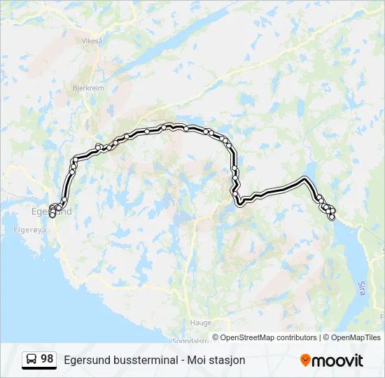 98 Bus Line Map