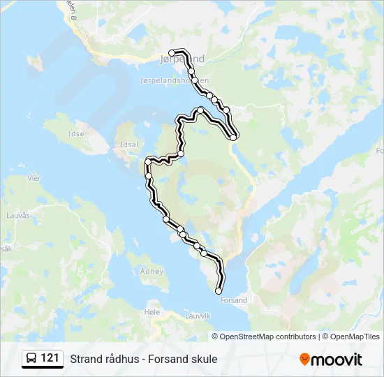 121 Bus Line Map