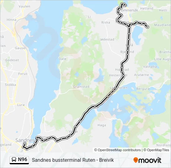 N96 Bus Line Map