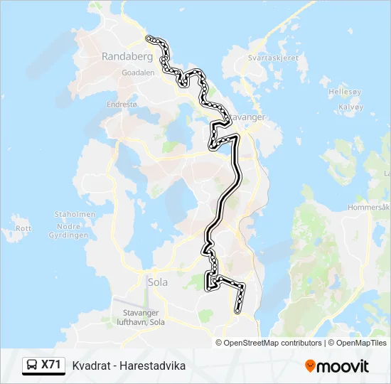 X71 Bus Line Map