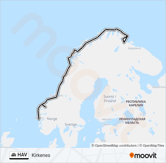 HAV Ferry Line Map