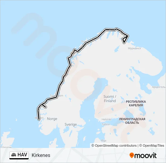 HAV Ferry Line Map