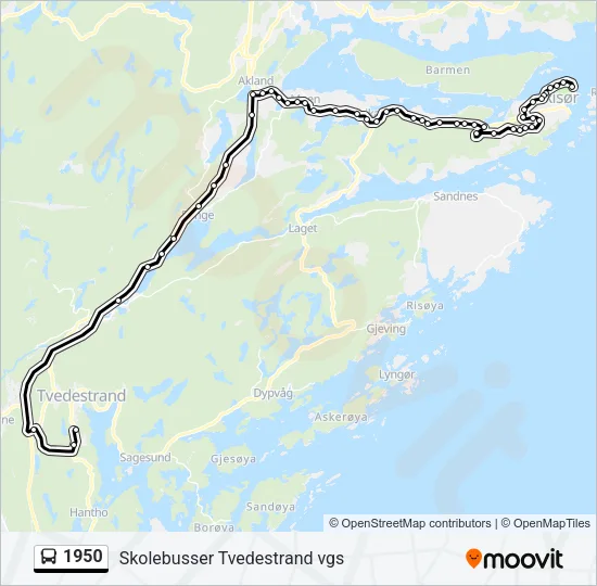 1950 Bus Line Map