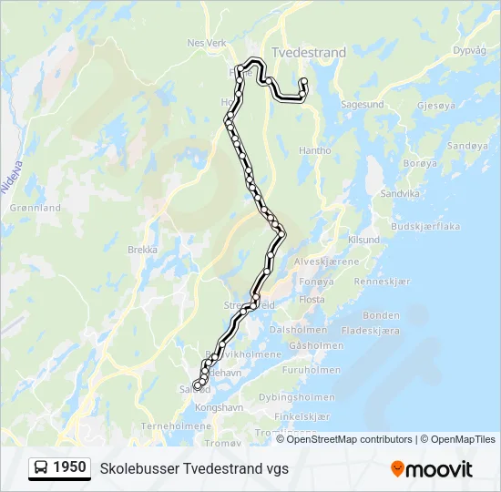 1950 Bus Line Map