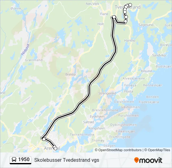 1950 Bus Line Map