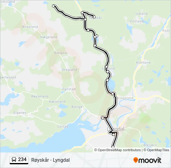 234 Bus Line Map