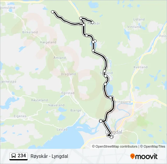 234 Bus Line Map