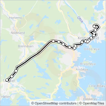40E Bus Line Map