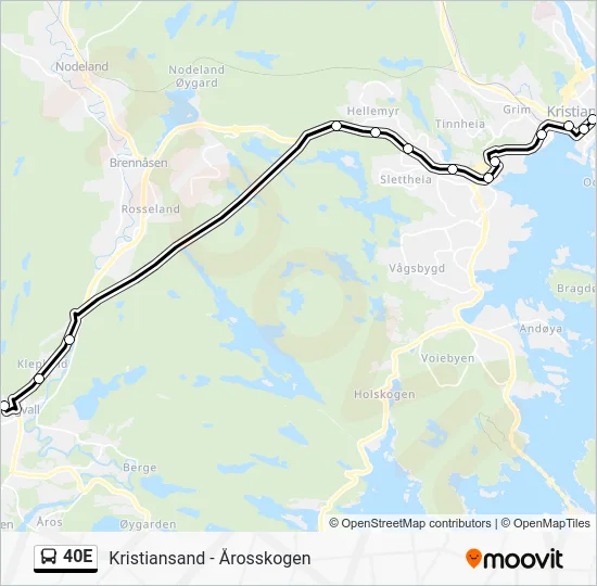 40E Bus Line Map
