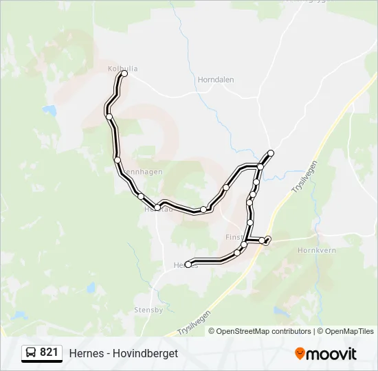 821 Bus Line Map