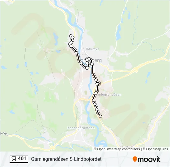 401 Bus Line Map