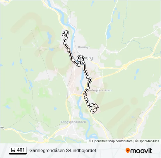 401 Bus Line Map