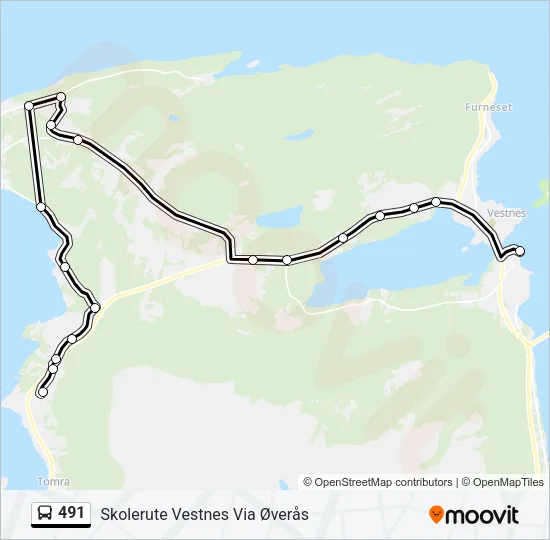 491 Bus Line Map
