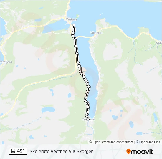 491 Bus Line Map