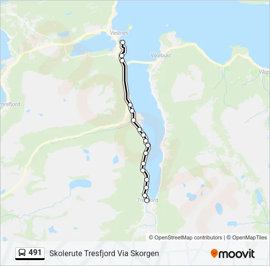 491 Bus Line Map