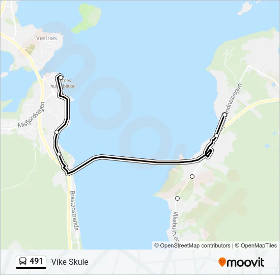 491 Bus Line Map